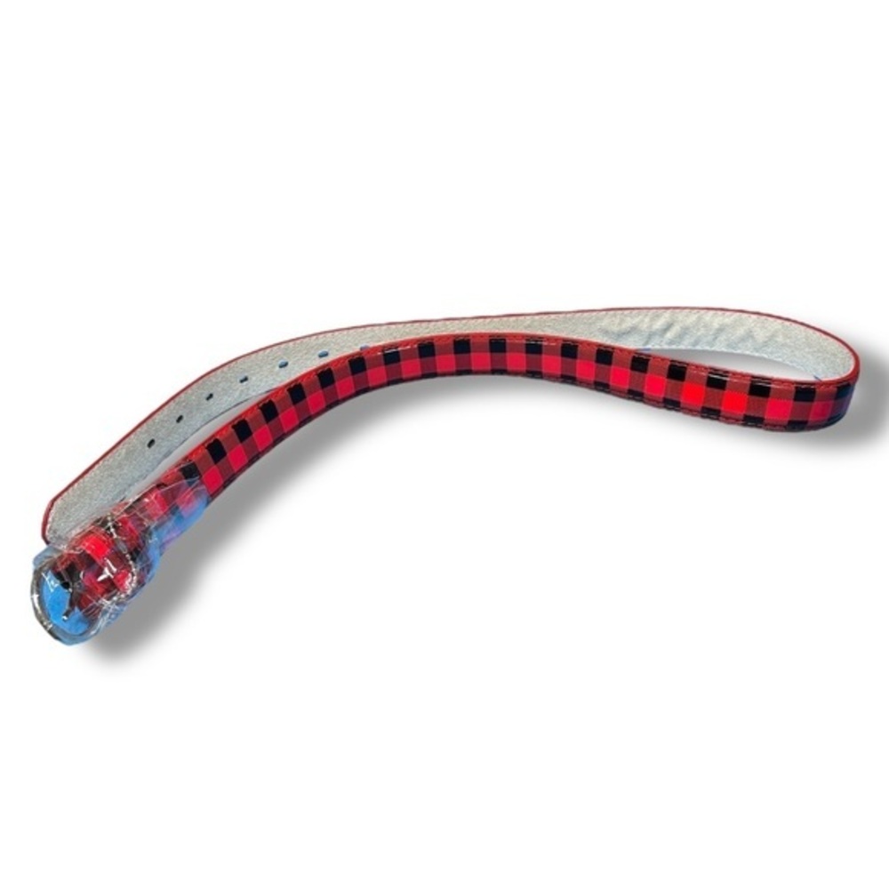Unbranded Leather Plaid Punk Style Black and Red Belt - “Lia”